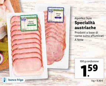 Lidl Alpenfest Style Specialità austriache 100g offerta