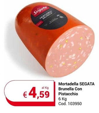 Centro Cash Mortadella SEGATA Brunella Con Pistacchio 6 kg offerta