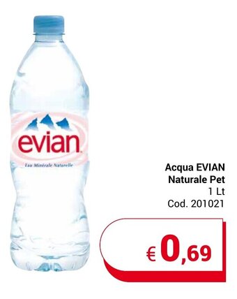 Centro Cash Acqua EVIAN Naturale Pet 1 Lt offerta