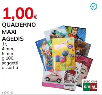 QUADERNO MAXI AGEDIS 1r, 4 mm, 5 mm g 100