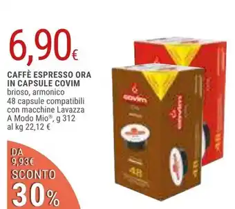 Doro Supermercati CAFFÈ ESPRESSO ORA IN CAPSULE COVIM offerta