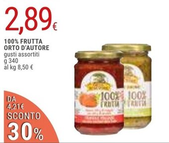100% FRUTTA ORTO D'AUTORE gusti assortiti g 340
