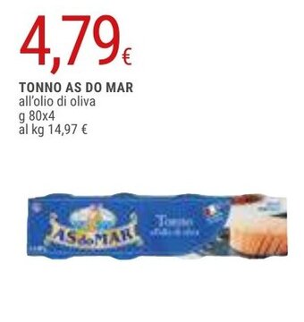 Doro Supermercati TONNO AS DO MAR all'olio di oliva g 80x4 offerta