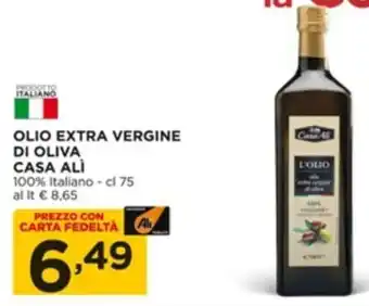 Alì Supermercati OLIO EXTRA VERGINE DI OLIVA CASA ALÌ 100% Italiano - cl 75 offerta