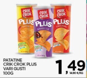 Interspar PATATINE CRIK CROK PLUS VARI GUSTI 100G offerta