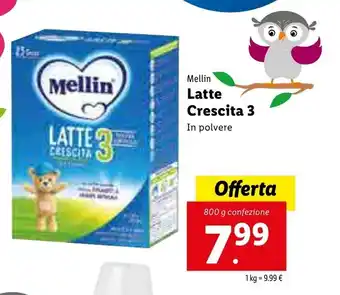 Lidl Mellin Latte Crescita 3 800g offerta