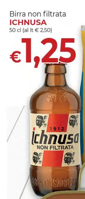 Supermercati Nonna Isa Birra non filtrata ICHNUSA 50 cl offerta