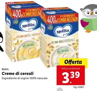 Lidl Mellin Creme di cereali 400g offerta
