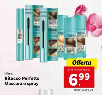 Lidl L'Oréal Ritocco Perfetto Mascara o spray 8/75ml offerta