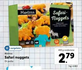 Lidl Monissa Safari nuggets 400g offerta