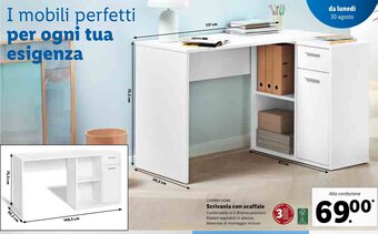 Lidl Livarno Home Scrivania con scaffale offerta