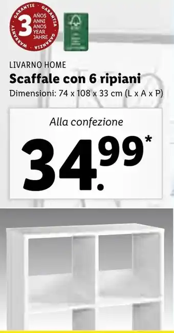 Lidl Livarno Home Scaffale con 6 ripiani 74x108x33ml offerta