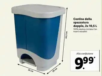 Lidl Cestino della spazzatura doppio, 2x 10,5l offerta
