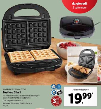 Lidl Silvercrest Kitchen Tools Tostiera 3 in 1 offerta