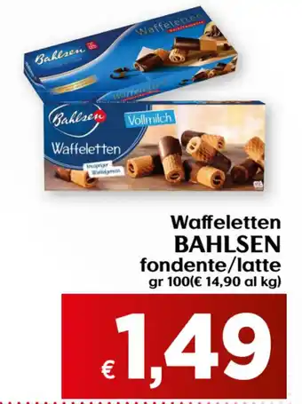 Maxi Supermercati Bahlsen Waffeletten fondente/latte 100gr offerta
