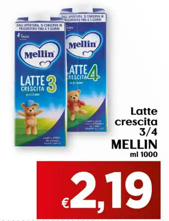 Maxi Supermercati Mellin Latte crescita 3/4 1000ml offerta