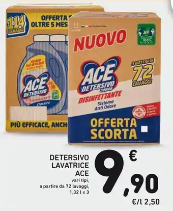 Conad DETERSIVO LAVATRICE ACE vari tipi, a partire da 72 lavaggi, 1,32 l x 3 offerta