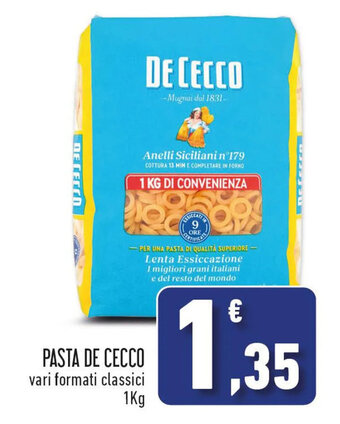 Conad Superstore PASTA DE CECCO vari formati classici 1kg offerta