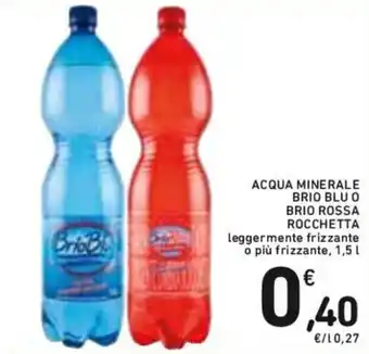 Conad ACQUA MINERALE BRIO BLU O BRIO ROSSA ROCCHETTA leggermente frizzante o più frizzante, 1,5 L offerta