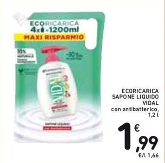Conad ECORICARICA SAPONE LIQUIDO VIDAL con antibatterico, 1,2 L offerta