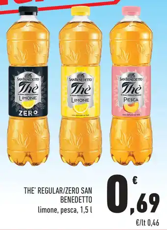 Conad City THE' REGULAR/ZERO SAN BENEDETTO limone, pesca, 1,5 l offerta