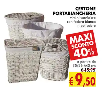 Il Fai Da Te Guercio Cestone Portabiancheria 35x26 h40cm offerta
