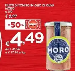 Bennet Moro filetti di tonno in olio di oliva offerta