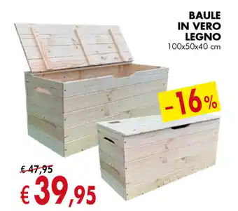 Baule in Vero Legno 100x50x40cm