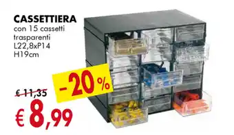 Cassettiera L22,8xP14 H19cm
