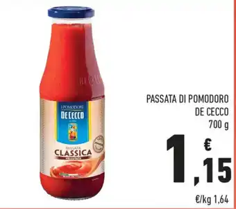 Conad City PASSATA DI POMODORO DE CECCO 700 g offerta