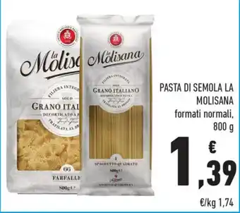 Conad City PASTA DI SEMOLA LA MOLISANA formati normali, 800 g offerta