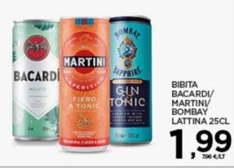 Interspar BIBITA BACARDI/ MARTINI/ BOMBAY LATTINA 25CL offerta