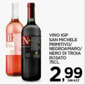 Interspar VINO IGP SAN MICHELE PRIMITIVO/ NEGROAMARO/ NERO DI TROIA ROSATO 75CL offerta