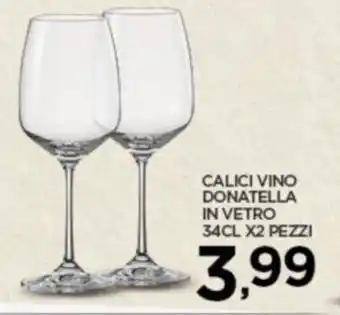 Interspar CALICI VINO DONATELLA IN VETRO 34CL X2 PEZZI offerta