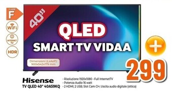 Expert Hisense tv qled 40 40a59kq offerta