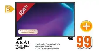 Expert Akai tv led hd 24 aktv247t offerta