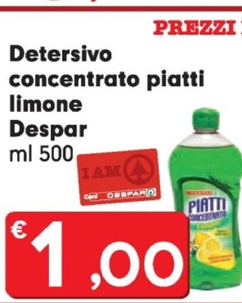 Despar Despar detersivo concentrato piatti limone offerta