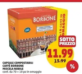 PENNY Caffe borbone capsule compostabili miscela nobile offerta