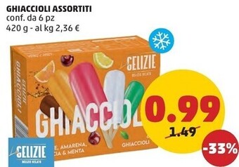 PENNY Gelizie - ghiaccioli assortiti offerta