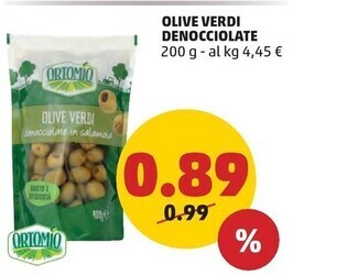 PENNY Ortomio olive verdi denocciolate offerta