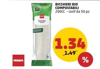 PENNY Penny bicchieri bio compostabili offerta