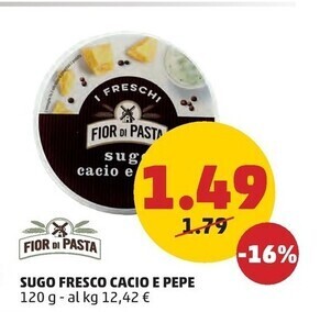 PENNY Fior di pasta sugo fresco cacio e pepe offerta