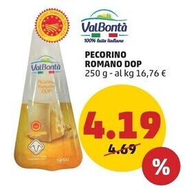 PENNY Valbontà pecorino romano dop offerta