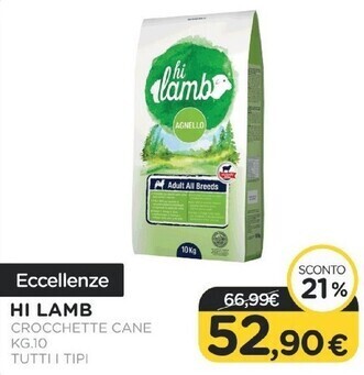 Arcaplanet Hi lamb - crocchette cane kg.10 tutti i tipi offerta