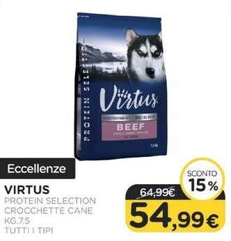 Virtus protein selection crocchette cane kg.7.5 tutti i tipi