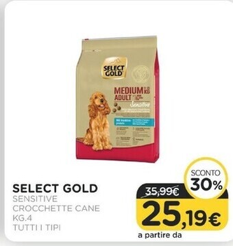 Select gold - sensitive crocchette cane kg.4 tutti i tipi