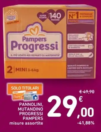 Spazio Conad PANNOLINI, MUTANDINO PROGRESSI PAMPERS misure assortite offerta