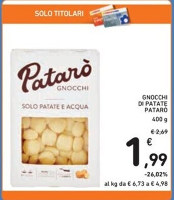 Spazio Conad GNOCCHI DI PATATE PATARO 400 g offerta