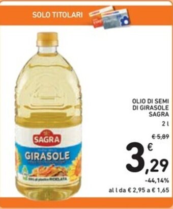 Spazio Conad OLIO DI SEMI DI GIRASOLE SAGRA 2 L offerta