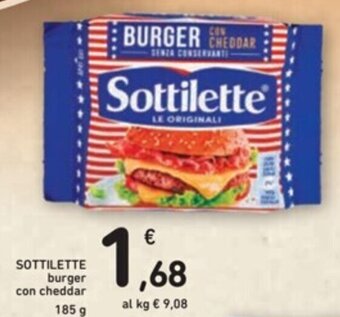 Spazio Conad SOTTILETTE burger con cheddar 185 g offerta